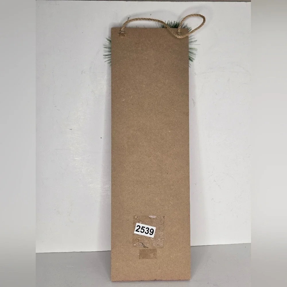 Red Ho Ho Ho Wooden Holiday Wall Hanging Sign Red‎ Buffalo Check Bow